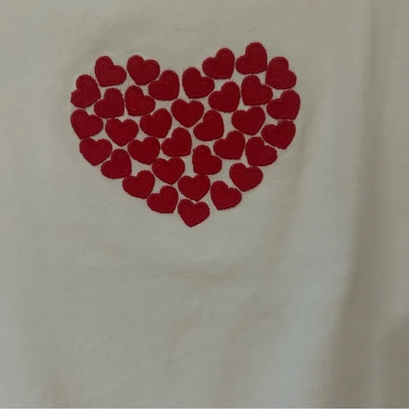 Gymboree White girls size 8 T-Shirt with Red Heart Design embroidered LIKE NEW - Picture 4 of 6